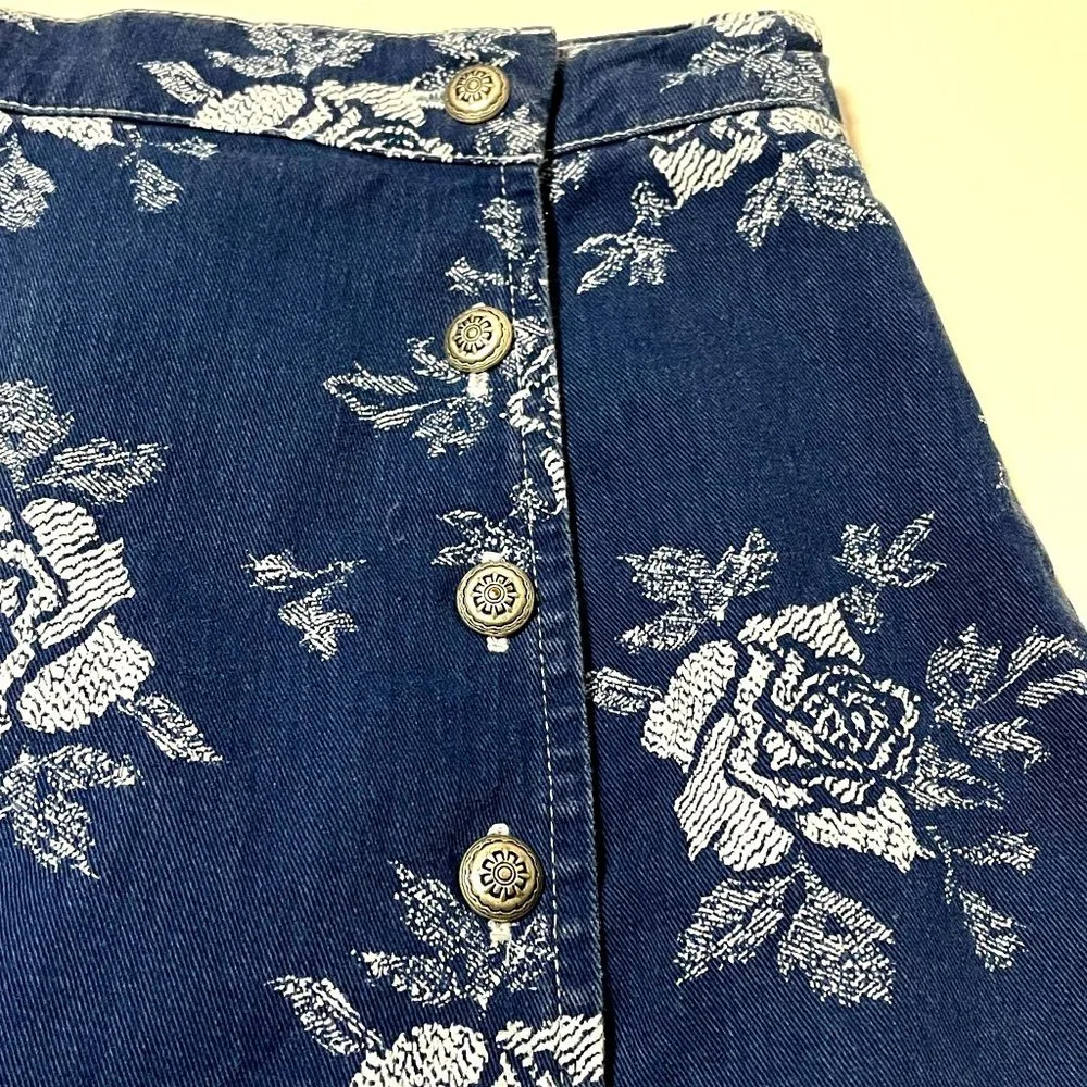 4/$25 Vintage Paquette Byer California Skort Floral Rose Print Wrap Skirt Shorts